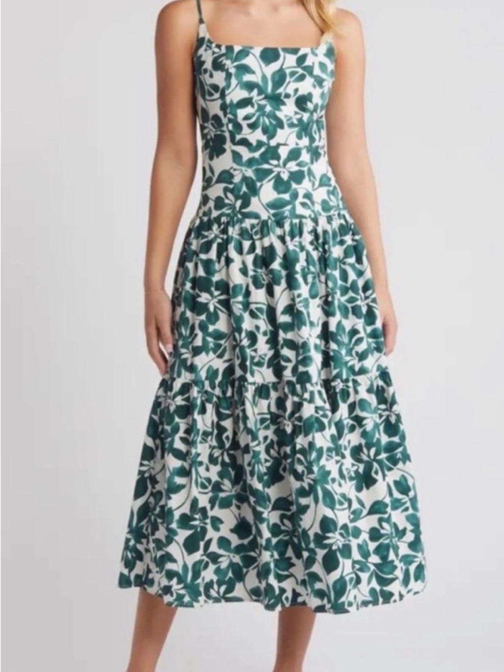 NWT Moon River Leaves Midi Dress